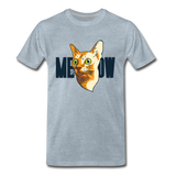 Cat Face - Meow - Men's Premium T-Shirt - heather ice blue