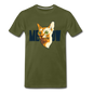 Cat Face - Meow - Men's Premium T-Shirt - olive green