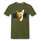 Cat Face - Meow - Men's Premium T-Shirt - olive green