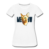 Cat Face - Meow - Women’s Premium T-Shirt - white
