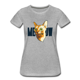 Cat Face - Meow - Women’s Premium T-Shirt - heather gray