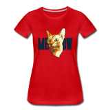 Cat Face - Meow - Women’s Premium T-Shirt - red