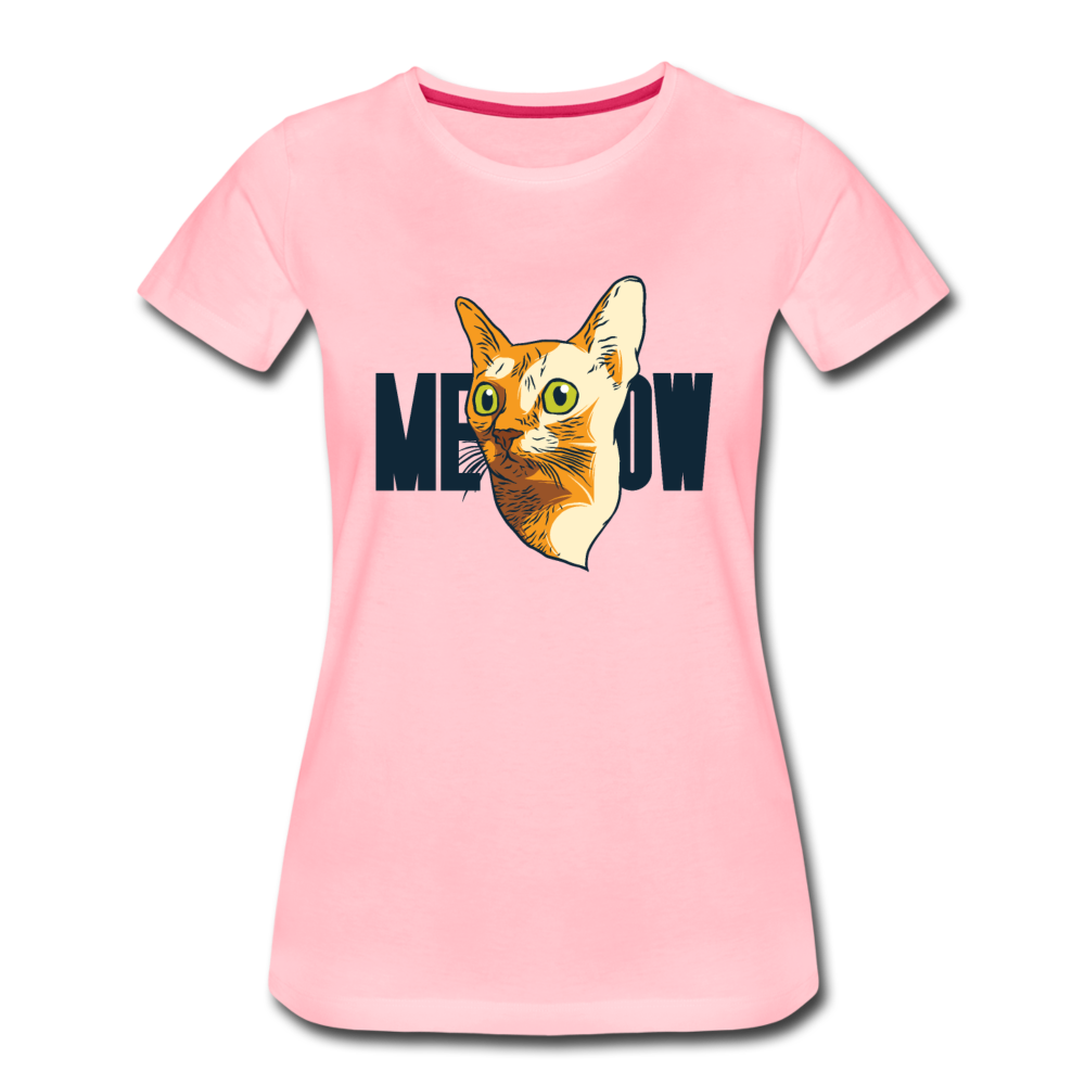 Cat Face - Meow - Women’s Premium T-Shirt - pink