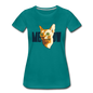 Cat Face - Meow - Women’s Premium T-Shirt - teal