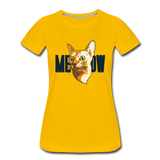 Cat Face - Meow - Women’s Premium T-Shirt - sun yellow