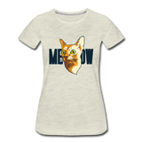 Cat Face - Meow - Women’s Premium T-Shirt - heather oatmeal