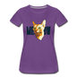 Cat Face - Meow - Women’s Premium T-Shirt - purple