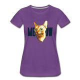 Cat Face - Meow - Women’s Premium T-Shirt - purple