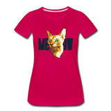 Cat Face - Meow - Women’s Premium T-Shirt - dark pink