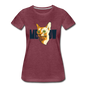 Cat Face - Meow - Women’s Premium T-Shirt - heather burgundy