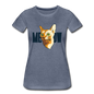 Cat Face - Meow - Women’s Premium T-Shirt - heather blue