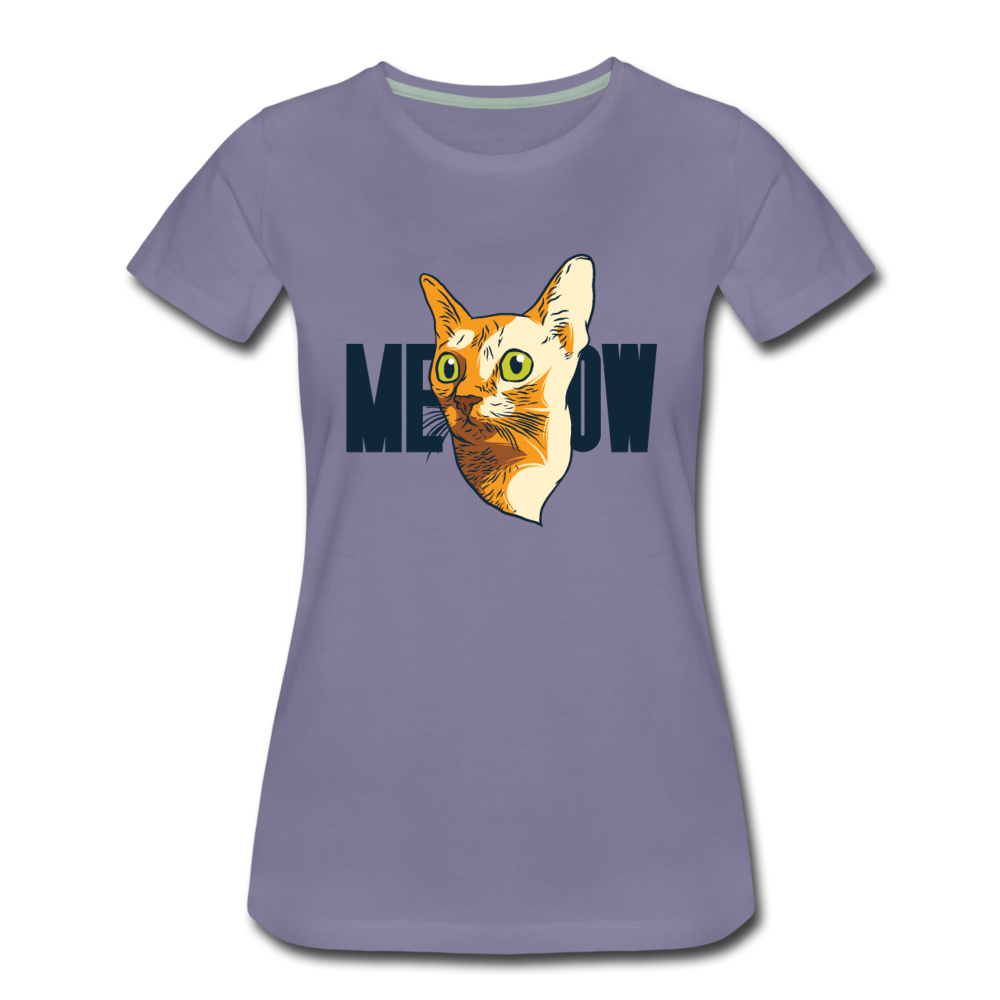 Cat Face - Meow - Women’s Premium T-Shirt - washed violet