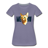 Cat Face - Meow - Women’s Premium T-Shirt - washed violet