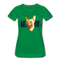 Cat Face - Meow - Women’s Premium T-Shirt - kelly green