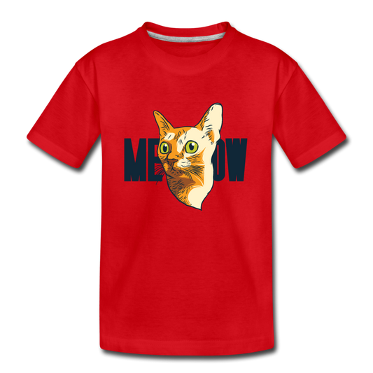 Cat Face - Meow - Kids' Premium T-Shirt - red