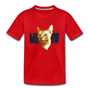 Cat Face - Meow - Kids' Premium T-Shirt - red