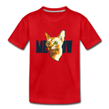 Cat Face - Meow - Kids' Premium T-Shirt - red