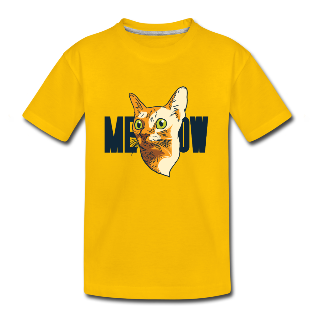 Cat Face - Meow - Kids' Premium T-Shirt - sun yellow