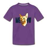 Cat Face - Meow - Kids' Premium T-Shirt - purple