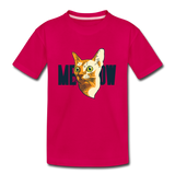 Cat Face - Meow - Kids' Premium T-Shirt - dark pink