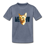 Cat Face - Meow - Kids' Premium T-Shirt - heather blue