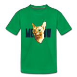 Cat Face - Meow - Kids' Premium T-Shirt - kelly green