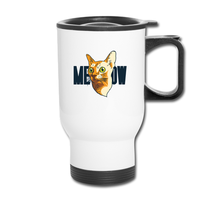 Cat Face - Meow - Travel Mug - white