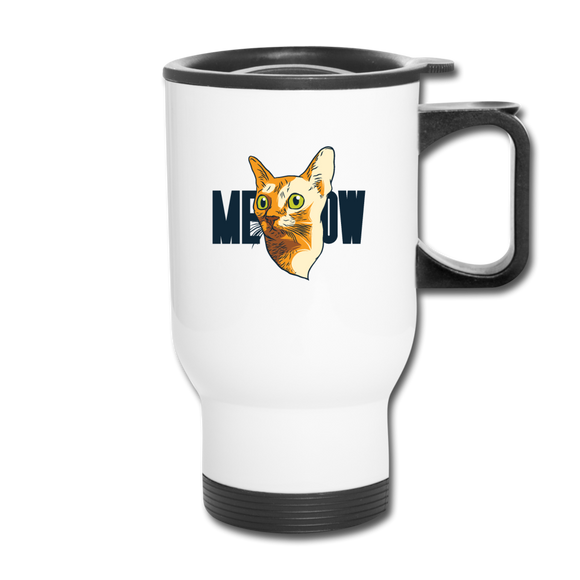 Cat Face - Meow - Travel Mug - white