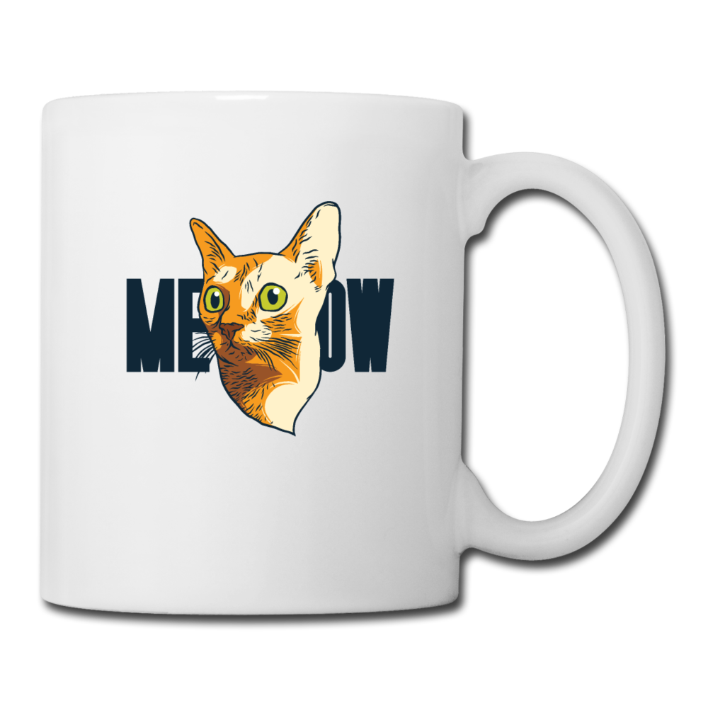 Cat Face - Meow - Coffee/Tea Mug - white