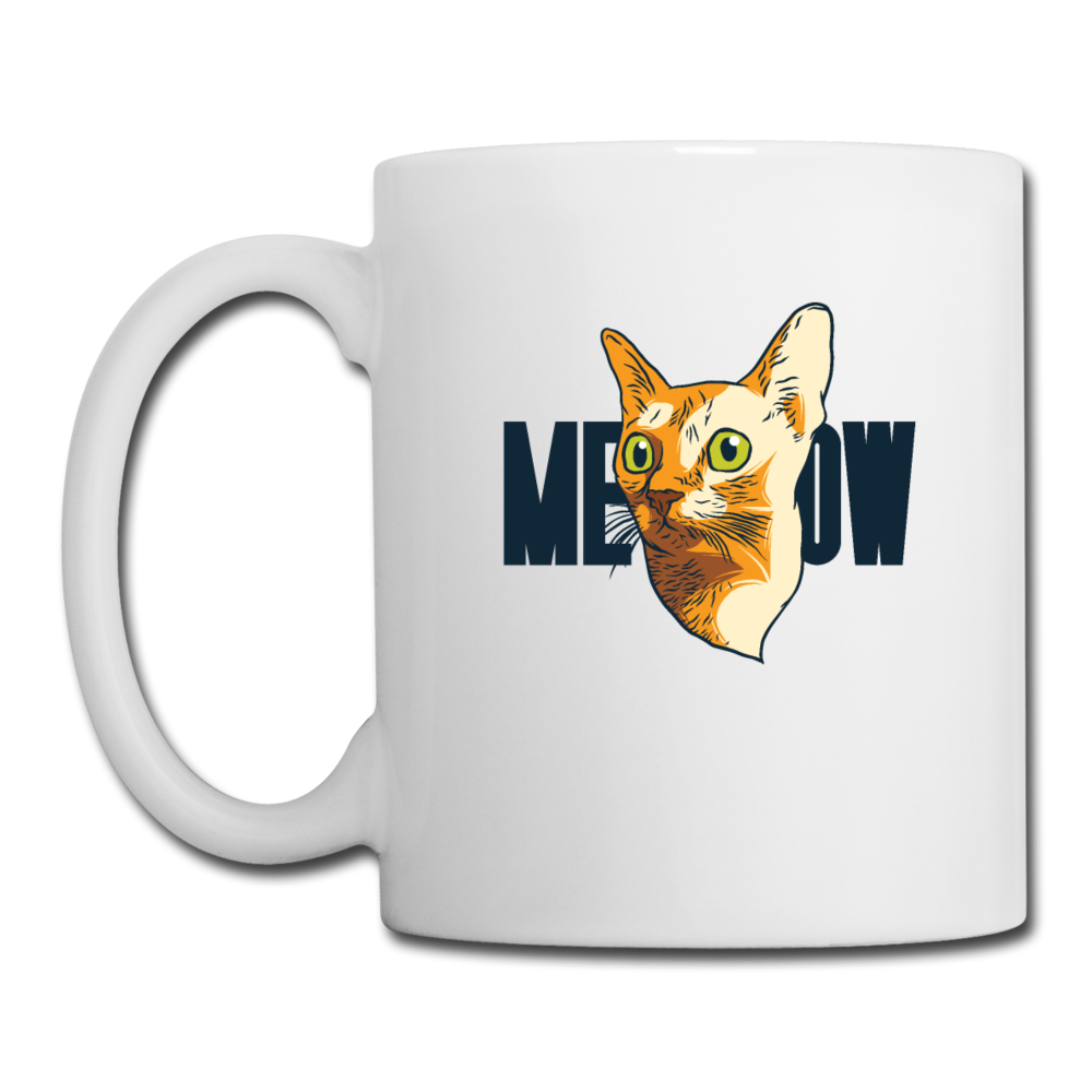 Cat Face - Meow - Coffee/Tea Mug - white