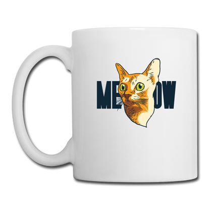 Cat Face - Meow - Coffee/Tea Mug - white