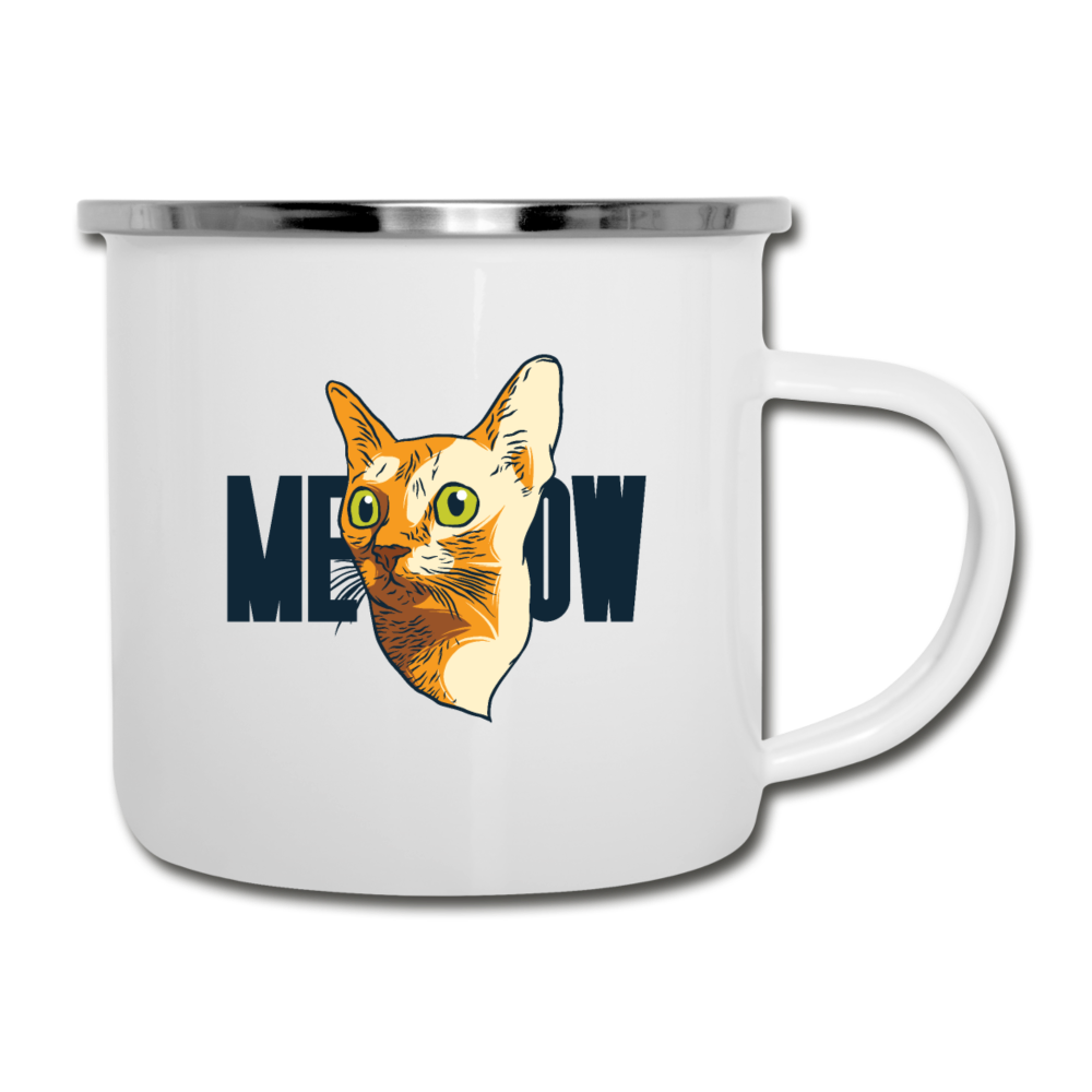 Cat Face - Meow - Camper Mug - white