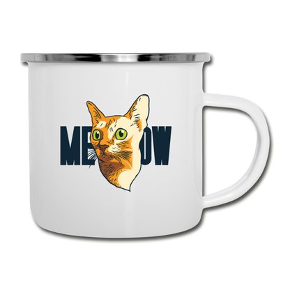 Cat Face - Meow - Camper Mug - white