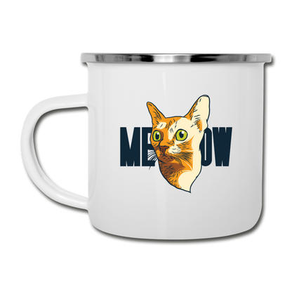 Cat Face - Meow - Camper Mug - white