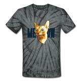 Cat Face - Meow - Unisex Tie Dye T-Shirt - spider black