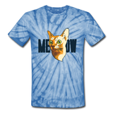 Cat Face - Meow - Unisex Tie Dye T-Shirt - spider baby blue