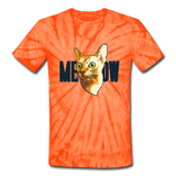 Cat Face - Meow - Unisex Tie Dye T-Shirt - spider orange
