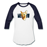 Cat Face - Meow - Baseball T-Shirt - white/navy