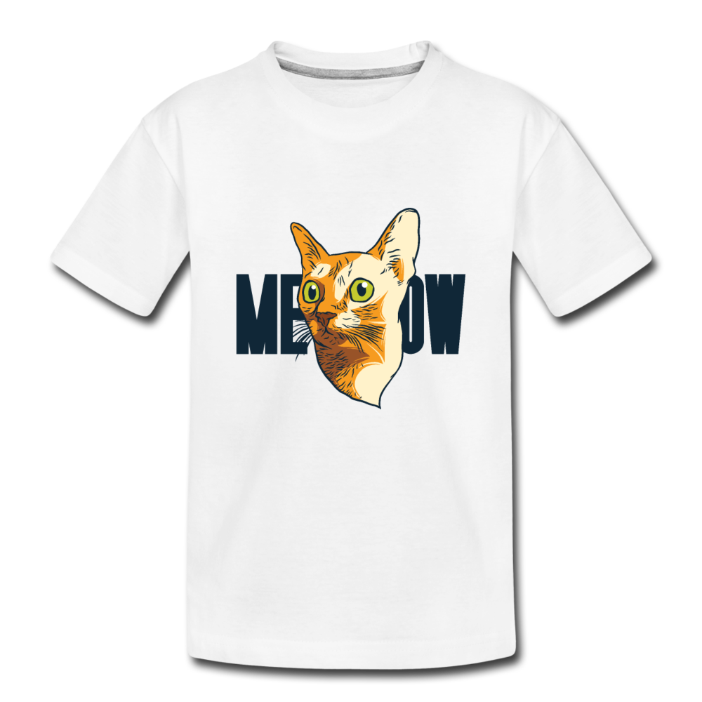 Cat Face - Meow - Toddler Premium T-Shirt - white