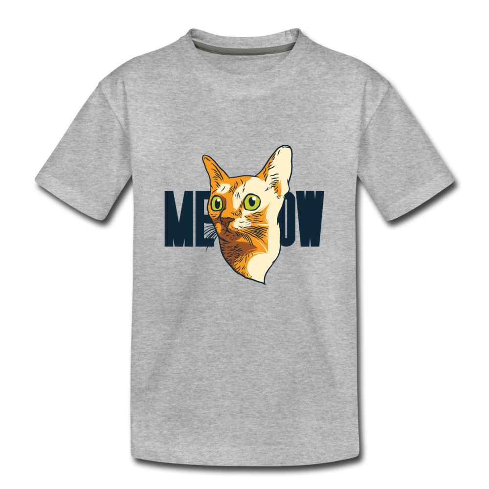 Cat Face - Meow - Toddler Premium T-Shirt - heather gray