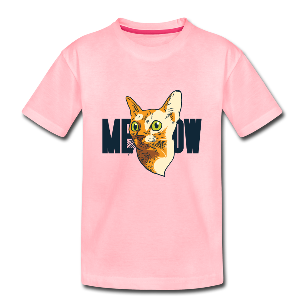 Cat Face - Meow - Toddler Premium T-Shirt - pink