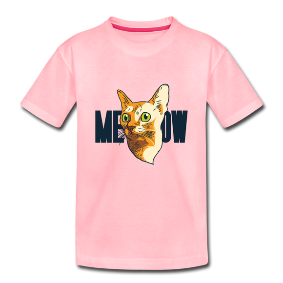 Cat Face - Meow - Toddler Premium T-Shirt - pink