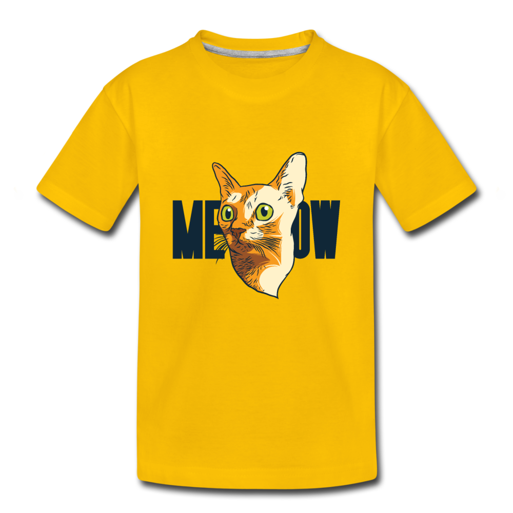 Cat Face - Meow - Toddler Premium T-Shirt - sun yellow