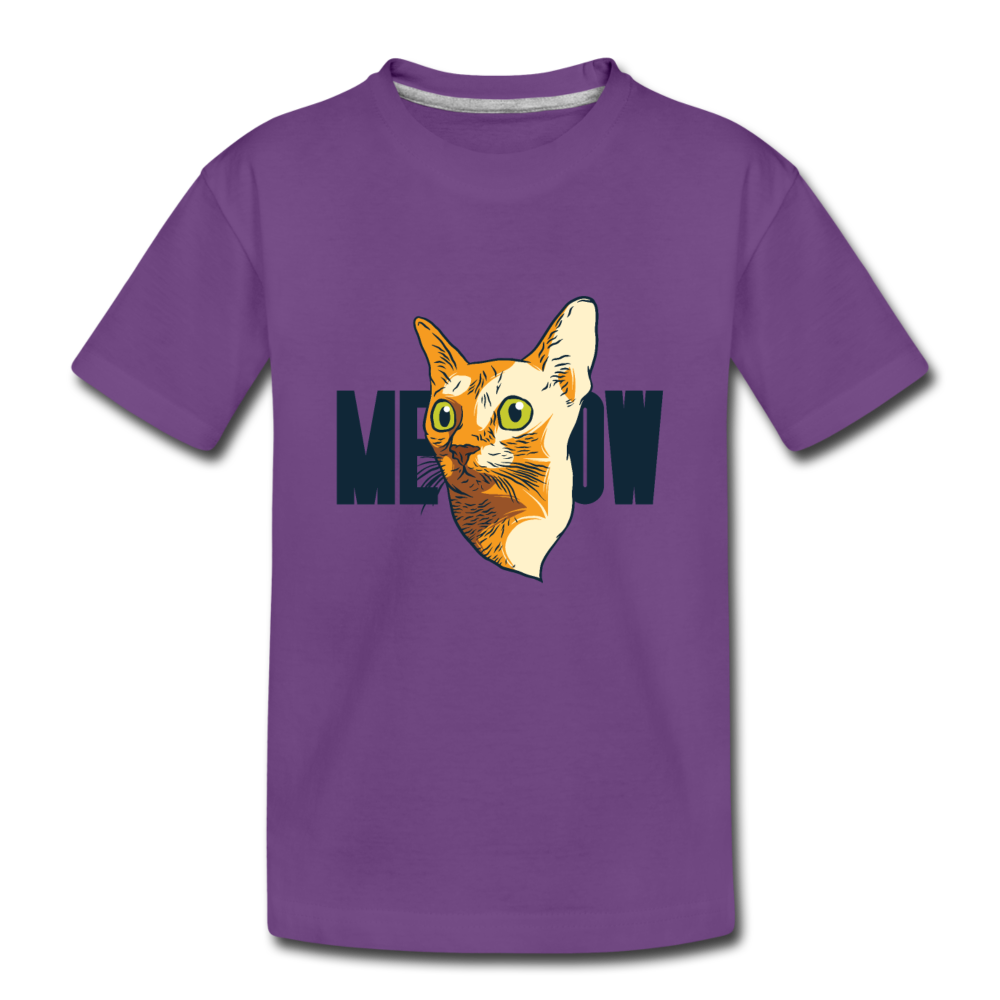 Cat Face - Meow - Toddler Premium T-Shirt - purple