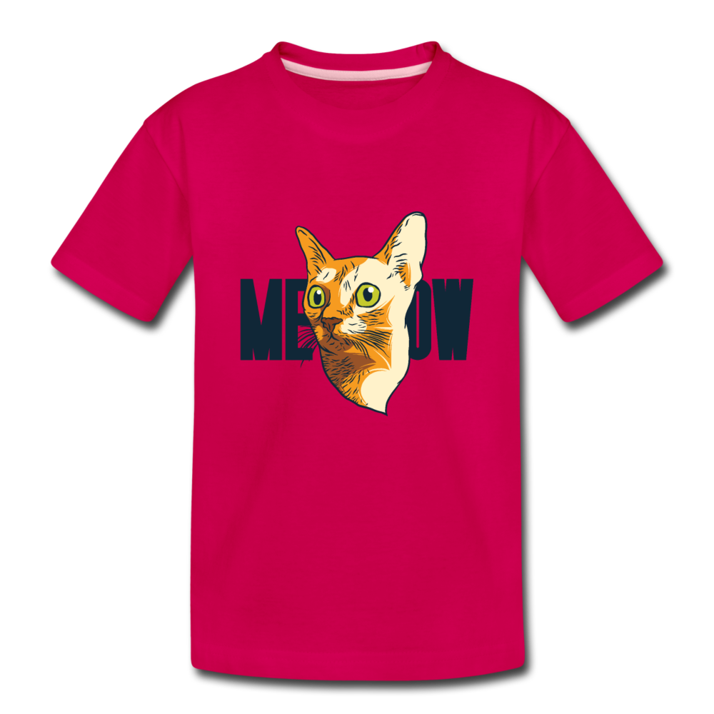 Cat Face - Meow - Toddler Premium T-Shirt - dark pink