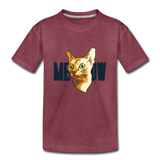 Cat Face - Meow - Toddler Premium T-Shirt - heather burgundy
