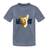 Cat Face - Meow - Toddler Premium T-Shirt - heather blue
