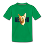 Cat Face - Meow - Toddler Premium T-Shirt - kelly green