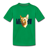 Cat Face - Meow - Toddler Premium T-Shirt - kelly green