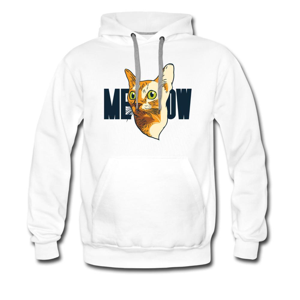 Cat Face - Meow - Men’s Premium Hoodie - white